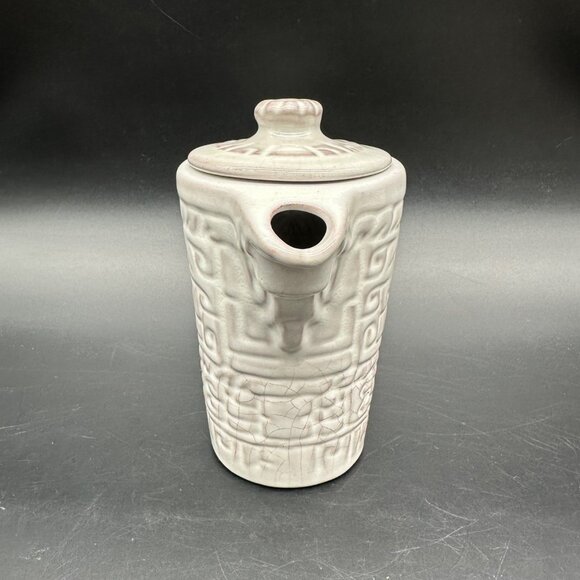 Vintage Frankoma Pottery Creamer Pitcher  7J Aztec Mayan White Serving Tableware - Picture 3 of 11